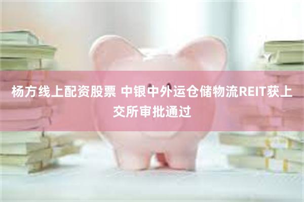 杨方线上配资股票 中银中外运仓储物流REIT获上交所审批通过