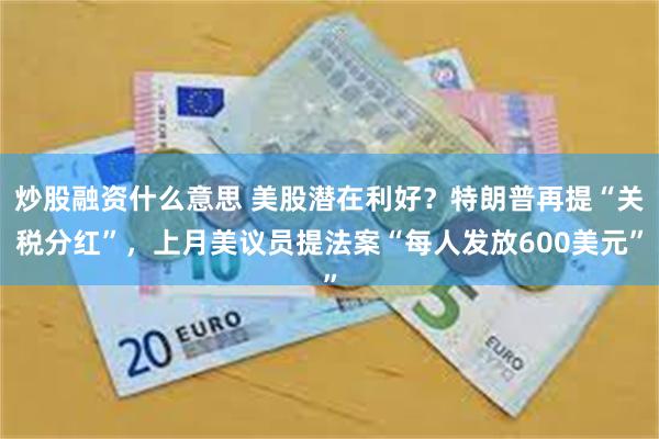 炒股融资什么意思 美股潜在利好？特朗普再提“关税分红”，上月美议员提法案“每人发放600美元”